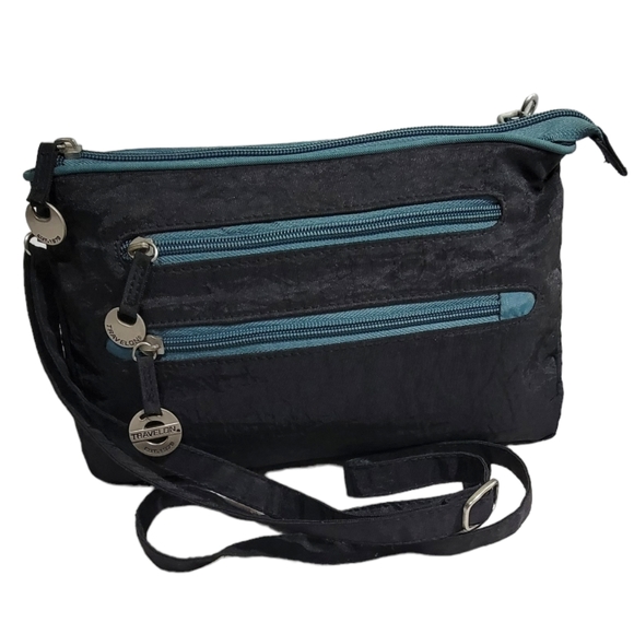 Travelon Handbags - TRAVELON Anti Theft  Shoulder or Crossbody Black Purse Bag Pockets